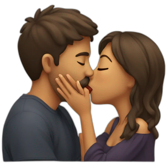 copule kissing with love emoji