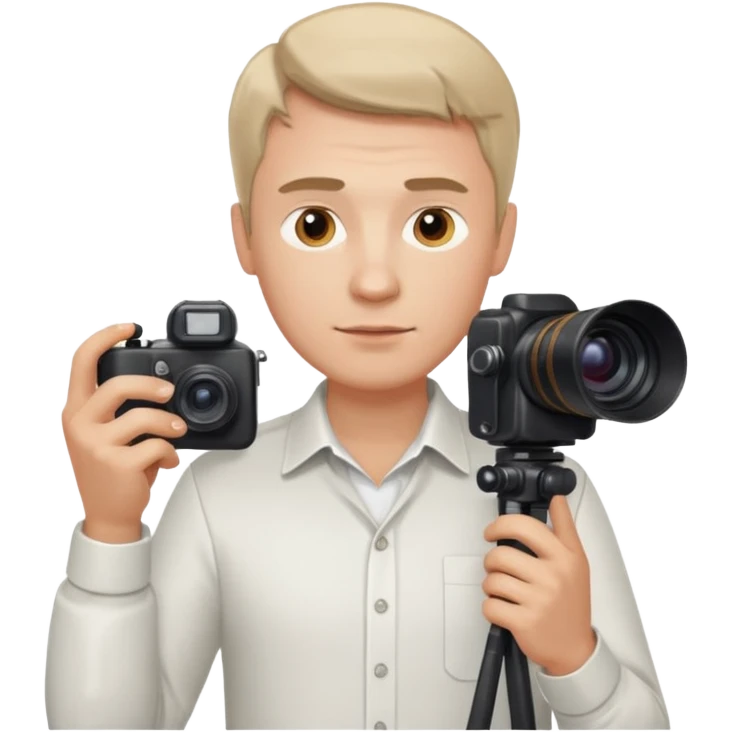 russian man journalist with camera emoji