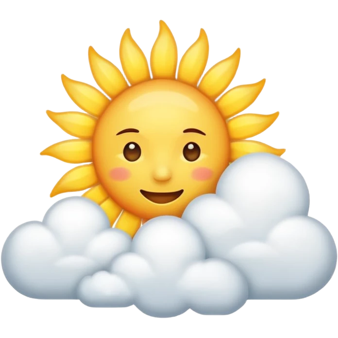 sun behind cloud in iphone style emoji
