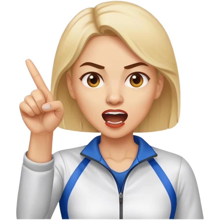 female sport coach pointing finger and yelling emoji