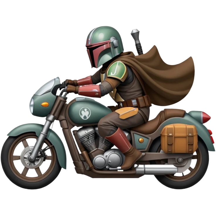 Mandalorian on a motorcycle emoji