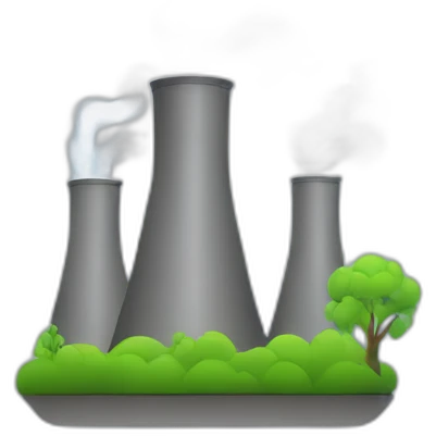 power plant with lightning without fumes emoji