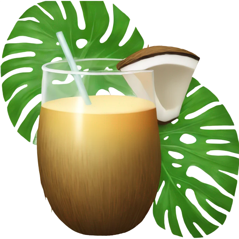 Tropical drink made out of whole coconut emoji