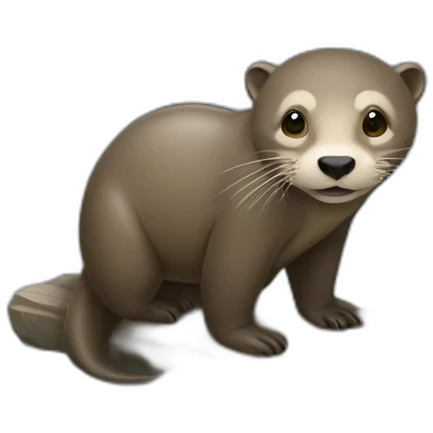 Une loutre sur un éléphant emoji