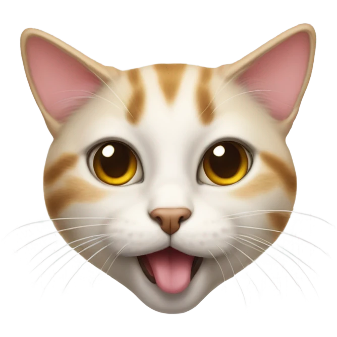 cute cat with sideway tongue out, silly, moth closed  emoji