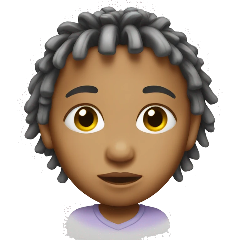 Baby head emoji with short dreads emoji