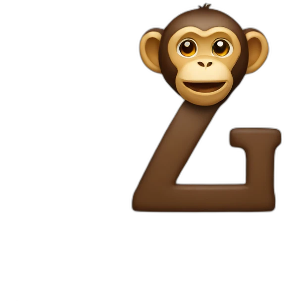 M letter with a monkey emoji