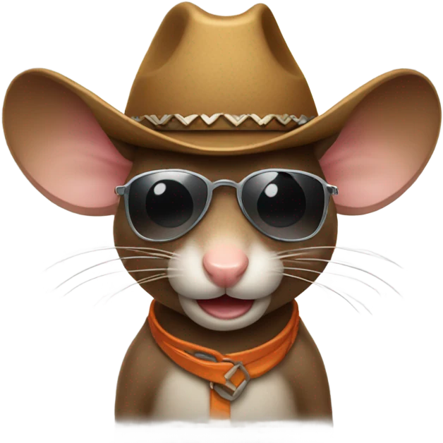 Mouse wearing sunglasses with a cowboy hat  emoji