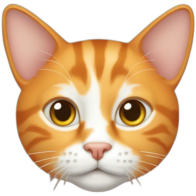 Orange tabby cat with white face and orange around nose and mouth emoji