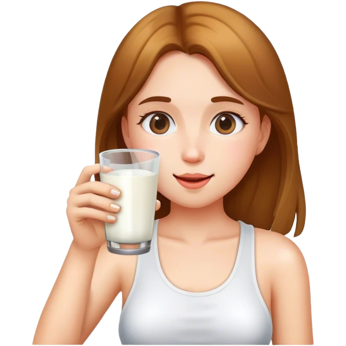 girl drinking glass of milk emoji