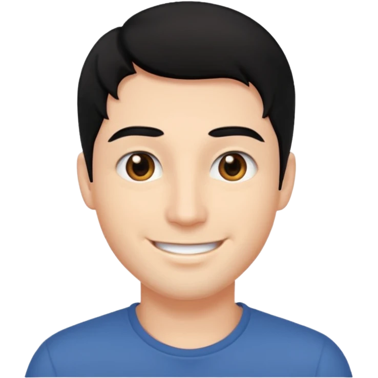 man with black hair and eyes but handsome  emoji