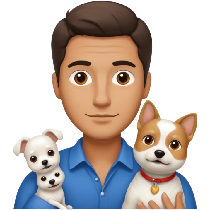 Handsome Italian man with little white dog emoji