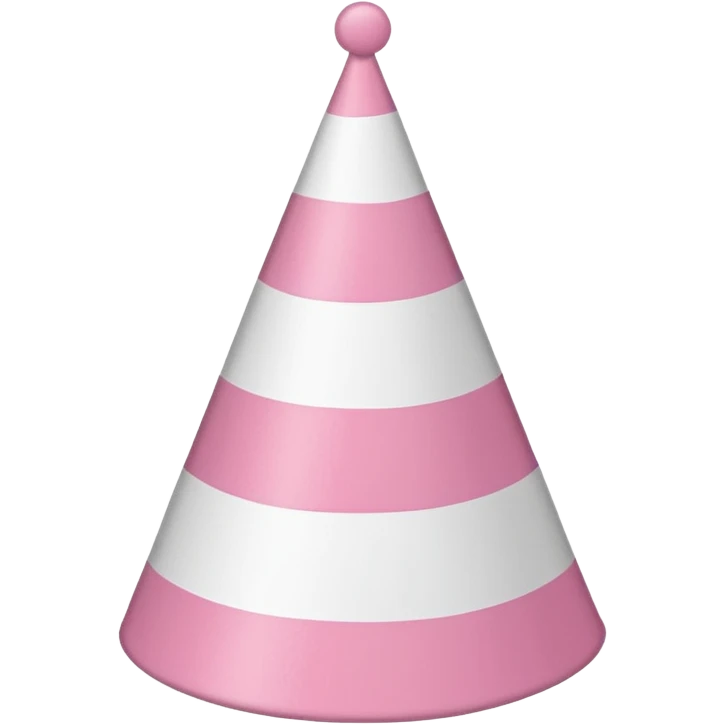 simple birthday hat, pink with white stripes emoji