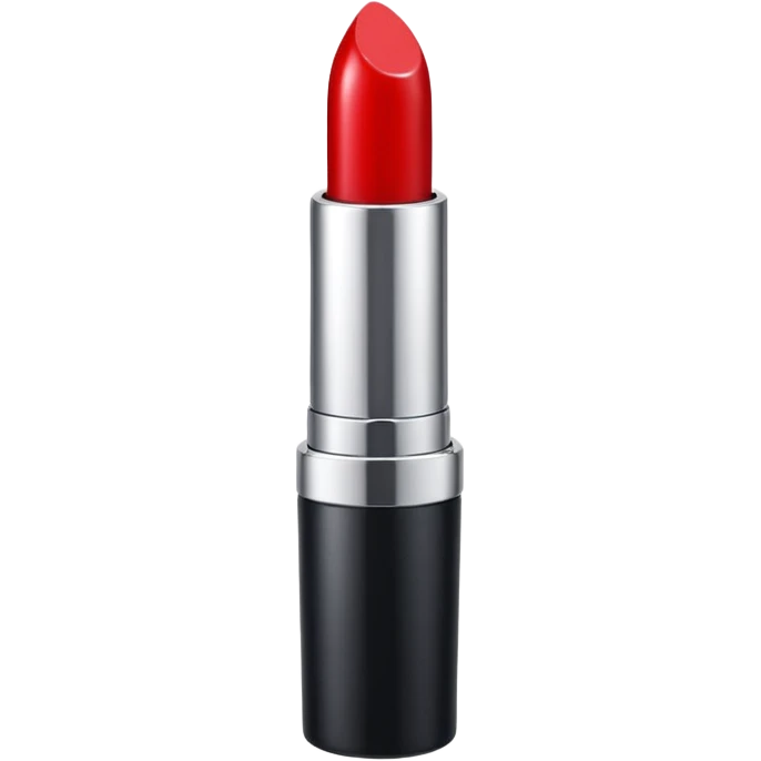 lipstick bullet, polished silver chrome, sexy beauty symbol emoji