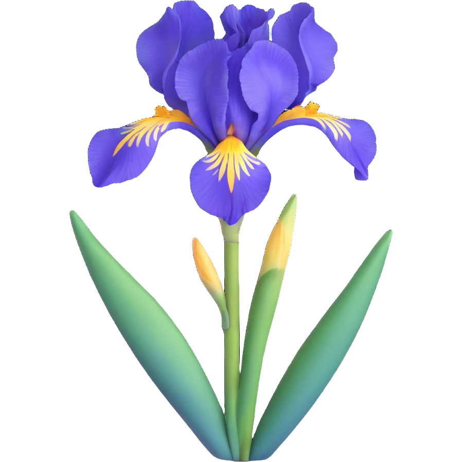 blue flag iris flower emoji