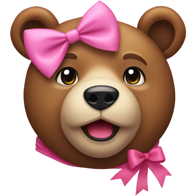Bear wearing a pink bow emoji