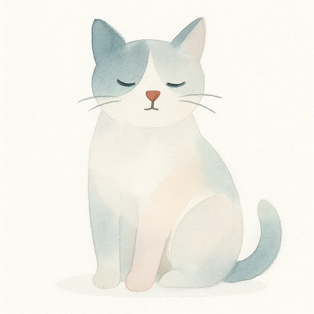 cat in watercolor art style emoji