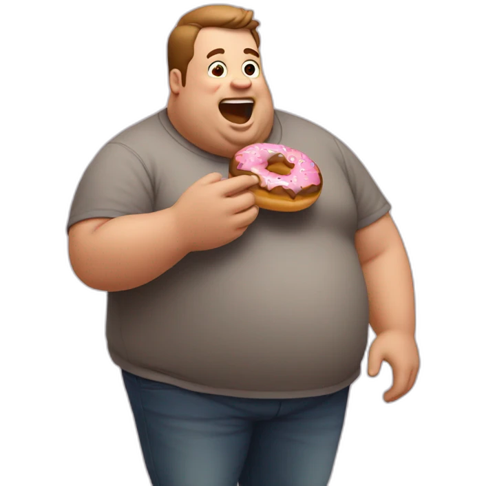 Fat man eating donuts emoji