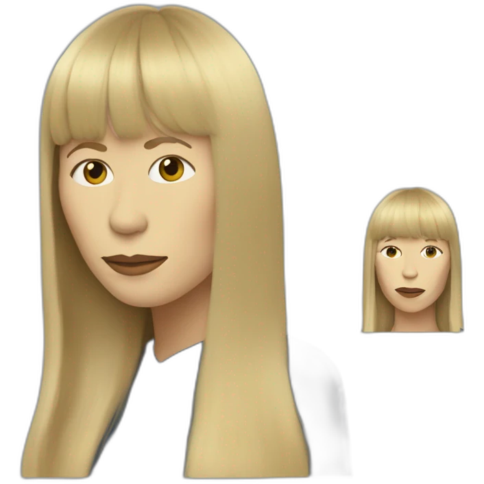 joni Mitchell with bangs emoji