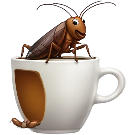 Cockroach drinking a coffee emoji