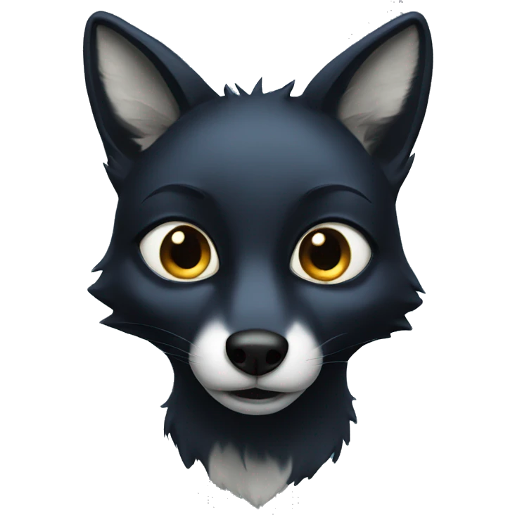 Black fox blue eyes emoji