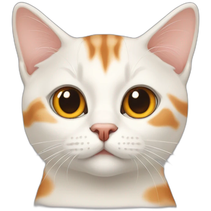 Face only of a White cream with large orange markings British short hair cat emoji