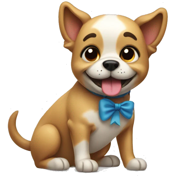 Dog taking a bow of thanks emoji
