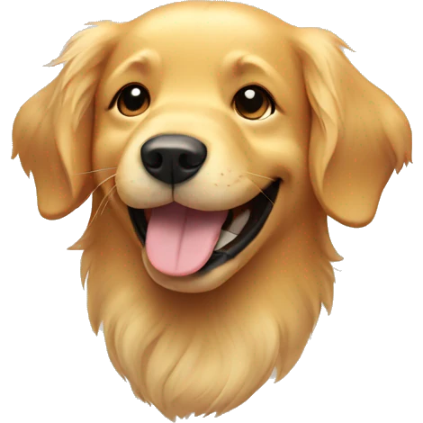 golden retriever smiling emoji