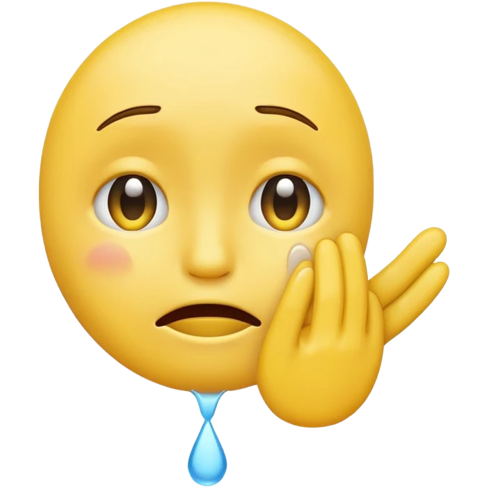 a crying emoji with an open hand in front of it emoji