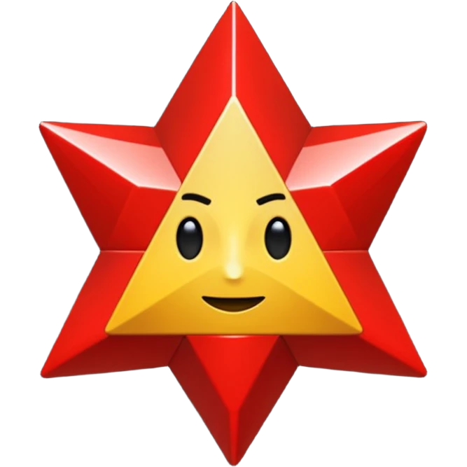 une étoile de david rouge dans un fond noir emoji