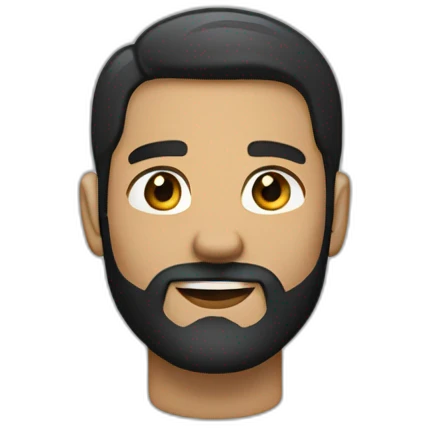 Light brown thick guy with black beard black hair using safety clip earring emoji