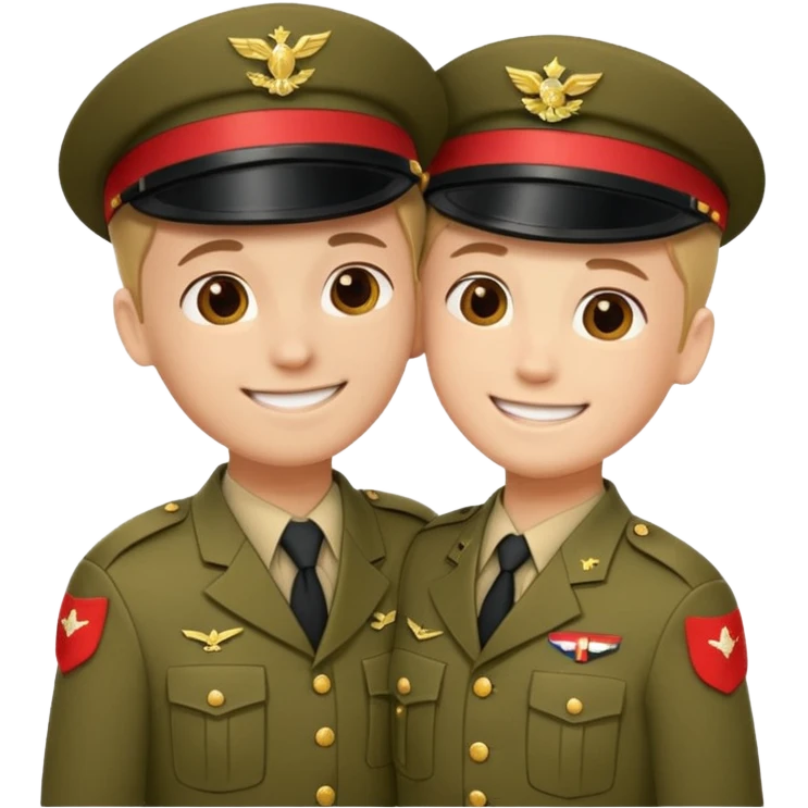 dos soldados dando es un abrazo de solidaridad de fraternidad emoji