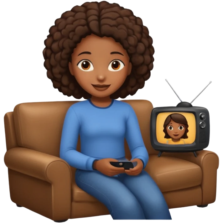 black girl watching tv  emoji