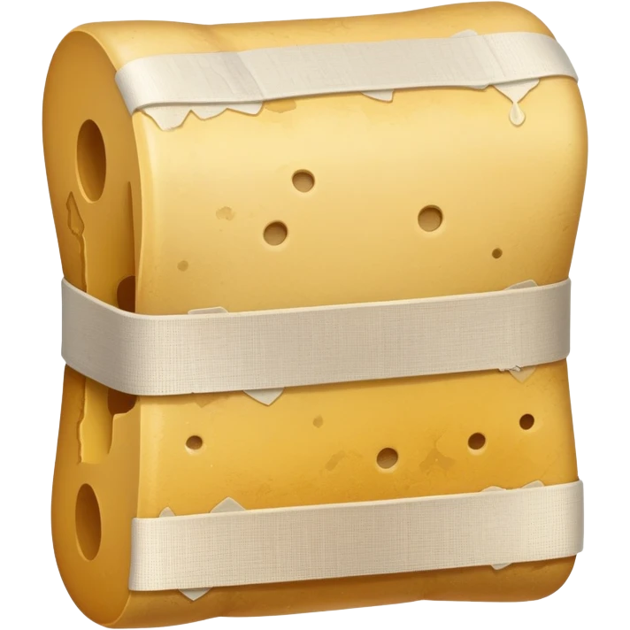 medical bandage with yellowish dirt and stains emoji