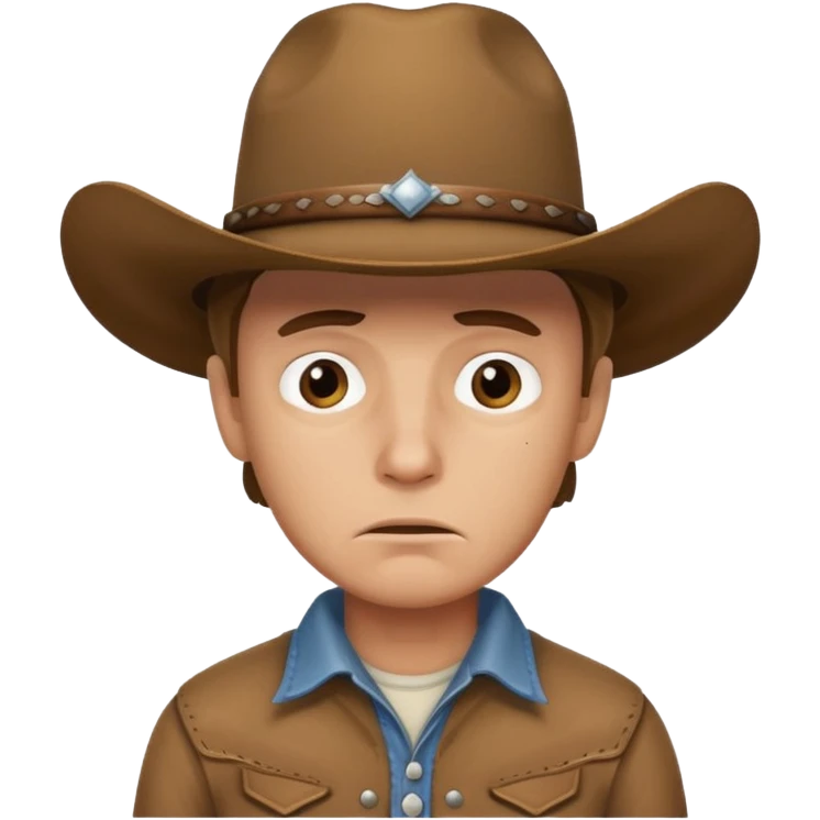 emoji of a worried face cowboy emoji