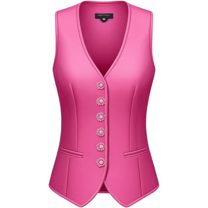 a stylish women’s vest, sleeveless, elegant and decorative design, in a bright pink color with small cute details, feminine and fancy look, no background, ONLY VEST emoji