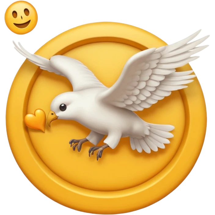 Quiero un emoji de la paz con una paloma blanca y un círculo emoji