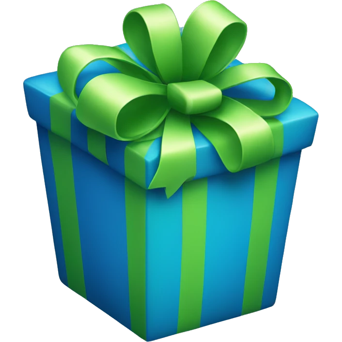 Blue and green present emoji