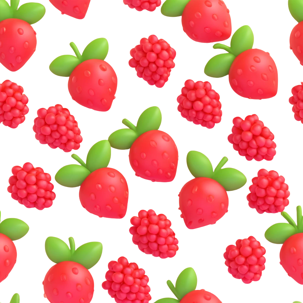 3D berries, iOS style, with a semi-transparent appearance and soft lighting emoji
