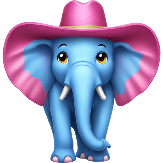Elefante rosa con sombrero azul emoji