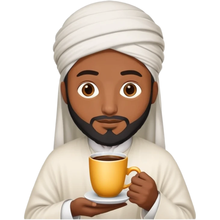 A imam with coffe and is very short emoji