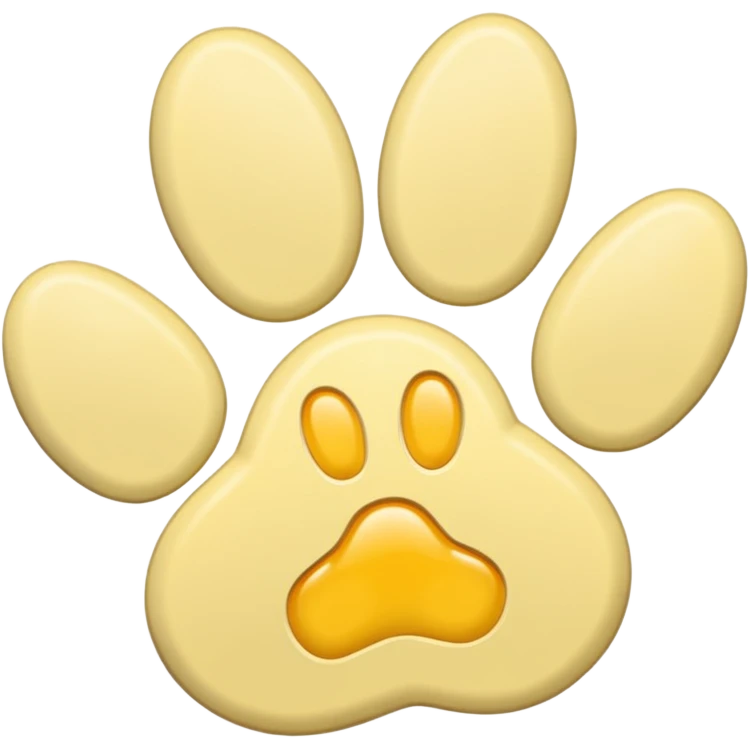 a pastel yellow pawprint emoji