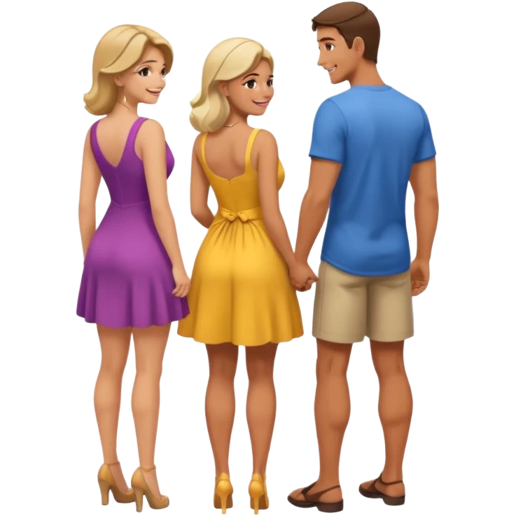 Homem olhando pra bunda de uma mulher emoji