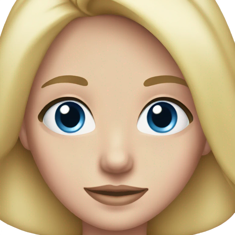 blonde girl in pink with blue eyes emoji
