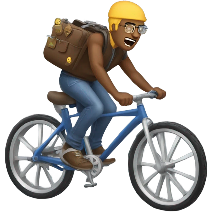 Create a crypto bro riding the bike et was using  emoji