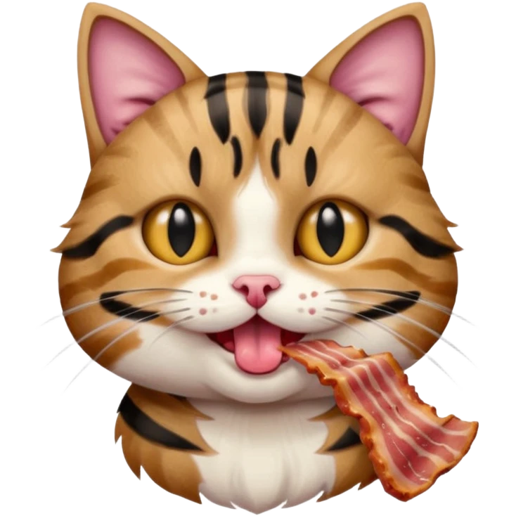 Cat eating BACON emoji