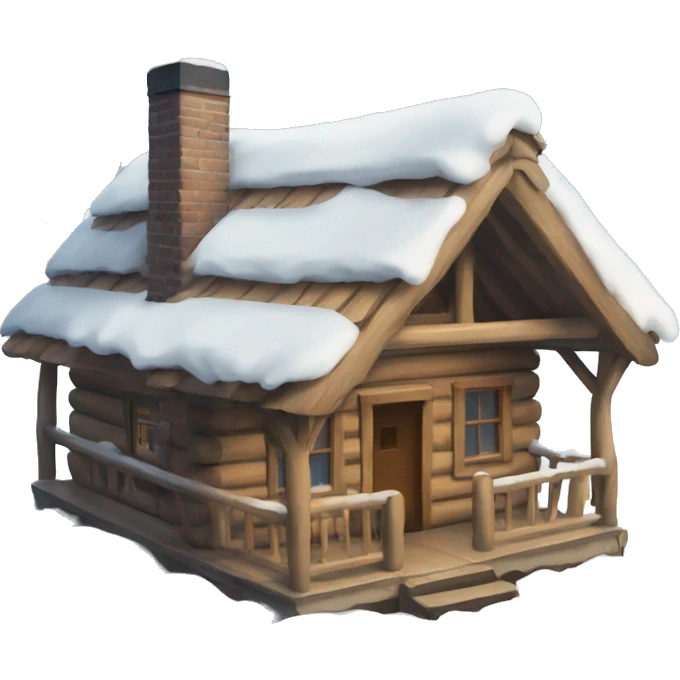 Cabin with snow on the roof emoji