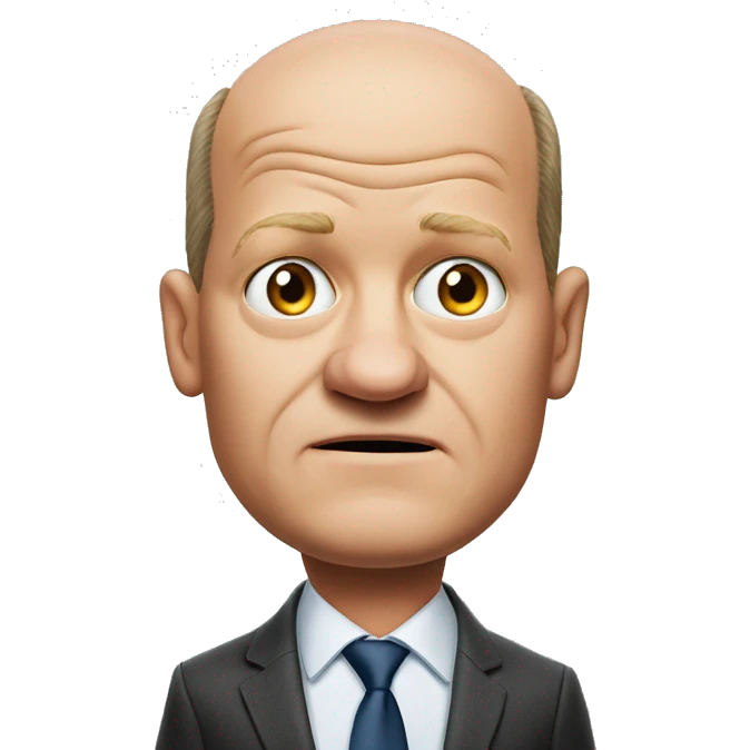 photorealistic Olaf Scholz shrugs emoji