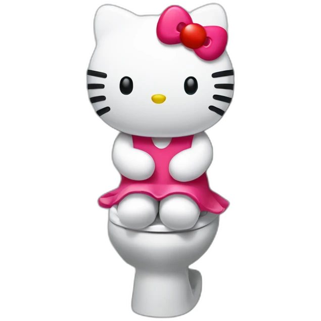 Hello Kitty sitting on the restroom emoji