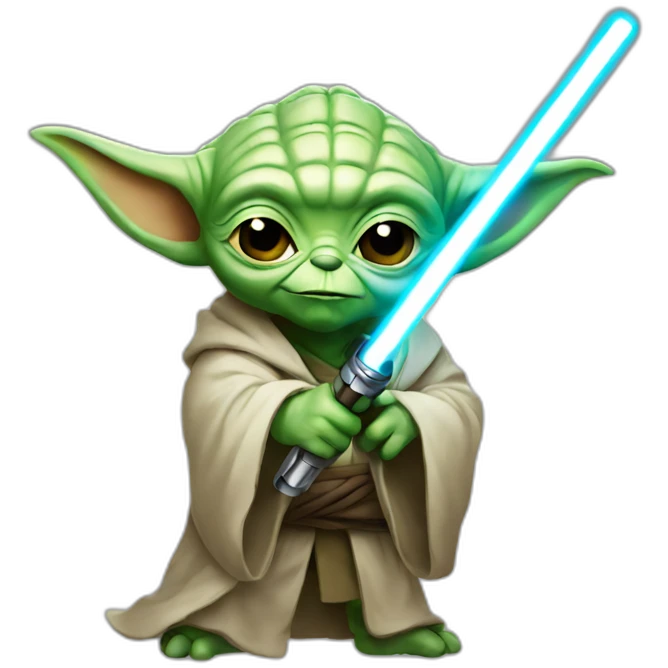 yoda with laser saber emoji